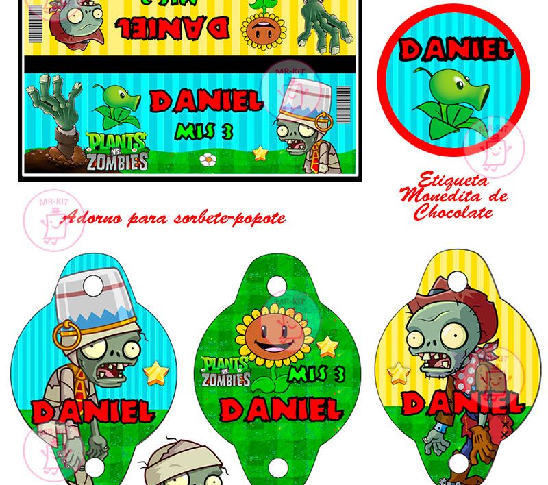 Kit Imprimible Plantas Vs Zombies Candy Bar Tarjetas Y Mas 3500 En Mercado Libre 4813